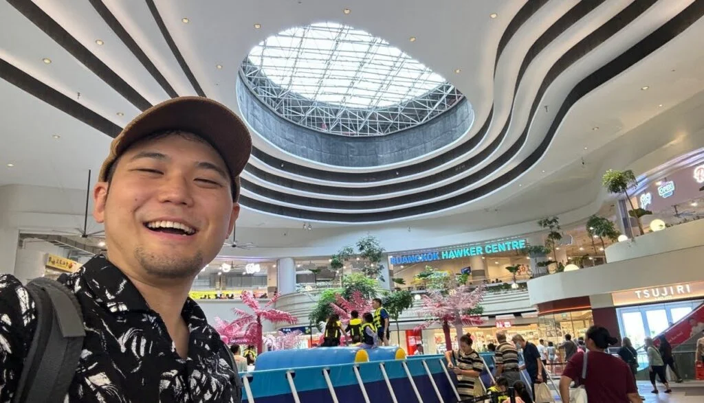 A guy snapping a selfie at Entertainment Galore mall.