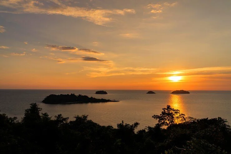 Sunset over Sentosa Island